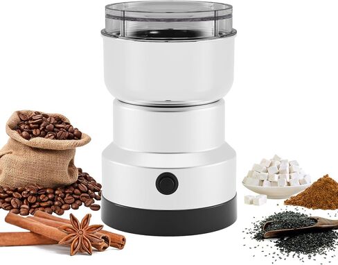 Portable Spice Grinder for Coffee Bean Spices and Seeds Electric Grinder with Stainless Steel Blades for Home Use (Silvery) in Saudi Arabia