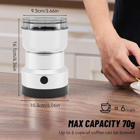 Portable Spice Grinder for Coffee Bean Spices and Seeds Electric Grinder with Stainless Steel Blades for Home Use (Silvery) in Saudi Arabia