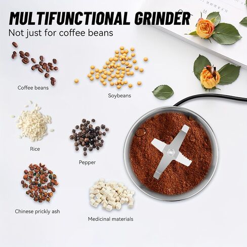 Portable Spice Grinder for Coffee Bean Spices and Seeds Electric Grinder with Stainless Steel Blades for Home Use (Silvery) in Saudi Arabia