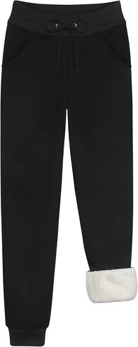 URATOT 1 Pack Women's Sherpa Lined Sweatpants with Pockets Winter Warm Jogger Sweatpants Athletic Fleece Lined Pants in Saudi Arabia