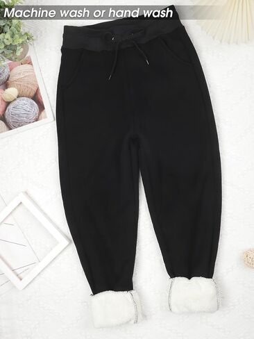 URATOT 1 Pack Women's Sherpa Lined Sweatpants with Pockets Winter Warm Jogger Sweatpants Athletic Fleece Lined Pants in Saudi Arabia