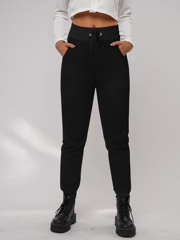 URATOT 1 Pack Women's Sherpa Lined Sweatpants with Pockets Winter Warm Jogger Sweatpants Athletic Fleece Lined Pants in Saudi Arabia