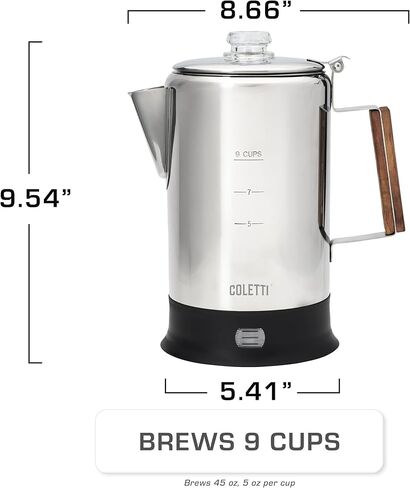 دورق القهوة الكهربائي من كوليتي بوزمان - وعاء القهوة، دورق القهوة - [9 أكواب، الفولاذ المقاوم للصدأ] in Kuwait