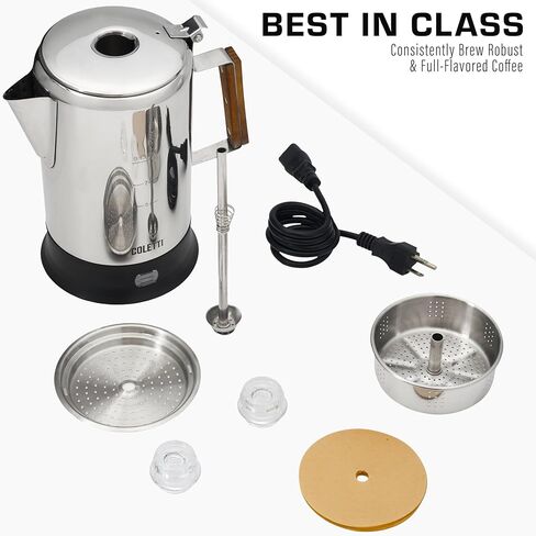 دورق القهوة الكهربائي من كوليتي بوزمان - وعاء القهوة، دورق القهوة - [9 أكواب، الفولاذ المقاوم للصدأ] in Kuwait