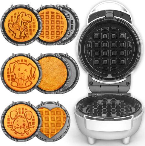 Pizzelle Maker Electric, Non-stick Stroopwafel Iron, 2 X 5" Cookie Machine for Christmas, 4" Mold Included, White in Saudi Arabia