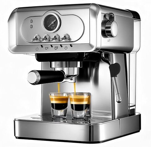 Espresso machine 20 Bar, Espresso Maker with Powerful Steam Milk Frother, Stainless Steel Coffee Machine with Fast Heating System for Cappuccino, Latte in Saudi Arabia