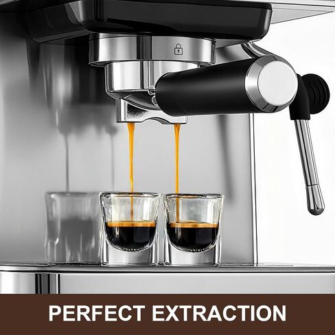 Espresso machine 20 Bar, Espresso Maker with Powerful Steam Milk Frother, Stainless Steel Coffee Machine with Fast Heating System for Cappuccino, Latte in Saudi Arabia
