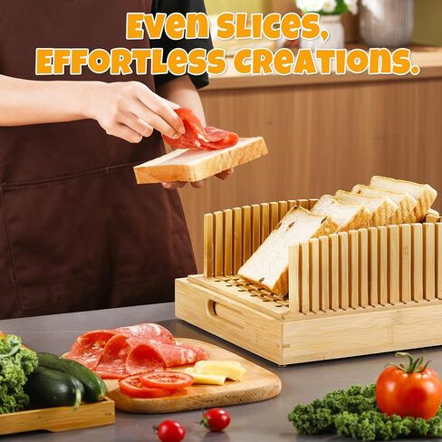 قطاعة الخبز للأرغفة المصنوعة منزليًا والعجين المخمر - قطاعة خبز الخيزران القابلة للتعديل مقاس 10.5 بوصة، سطح مطور خالٍ من الخدوش، مثالية للخبز الحرفي والمحلي الصنع in Kuwait