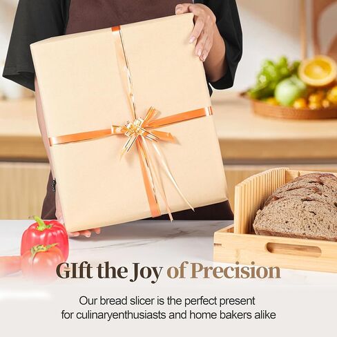 قطاعة الخبز للأرغفة المصنوعة منزليًا والعجين المخمر - قطاعة خبز الخيزران القابلة للتعديل مقاس 10.5 بوصة، سطح مطور خالٍ من الخدوش، مثالية للخبز الحرفي والمحلي الصنع in Kuwait