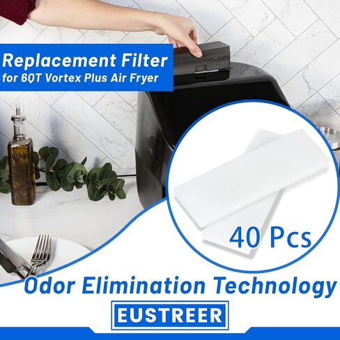 12 Pcs Air Fryer Replacement Filters for 6QT Instant Vortex Plus Air Fryer with ClearCook and OdorErase, Replacement Odor Erase Air Filters for Instant Vortex Plus 6QT in Saudi Arabia