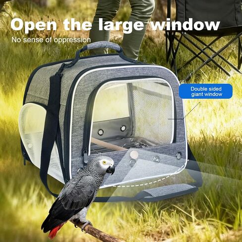 halinfer Bird Carry Carrier to Transport Large Size Parrot, Portable Bag with Metal Tray and Grid for Medium and Large Birds Like African Grey, Long Tail Cockatiel and Parrot in Saudi Arabia