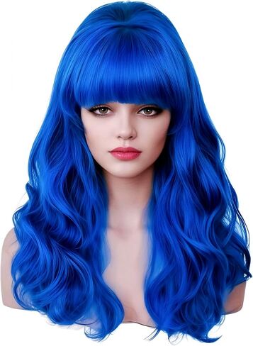 Rugelyss Long Wavy Blonde Wig with Bang Big Bouffant Beehive Wigs for Women fits 80s Costume or Halloween Party in Saudi Arabia