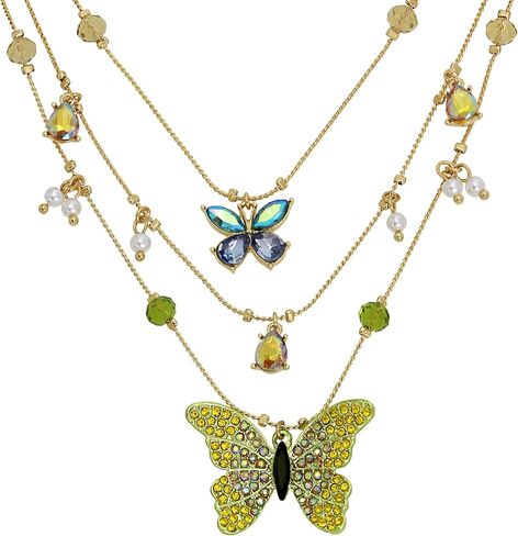 Betsey Johnson Woven Mixed Multi-Colored Bead Flower Heart Illusion Necklace in Saudi Arabia
