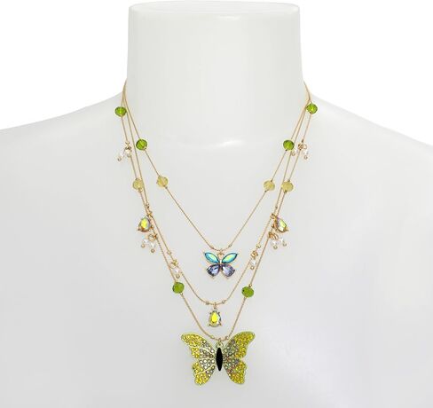 Betsey Johnson Woven Mixed Multi-Colored Bead Flower Heart Illusion Necklace in Saudi Arabia