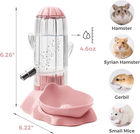 VANNON 2 in 1 Hamster Feeder Small Animal Water Bottle & Food Bowl Water Dispenser & Food Dish Bowl for Hamster, Small Mice, Rat, Gerbil, 4.6oz/130ml, BPA Free, Blue in Saudi Arabia