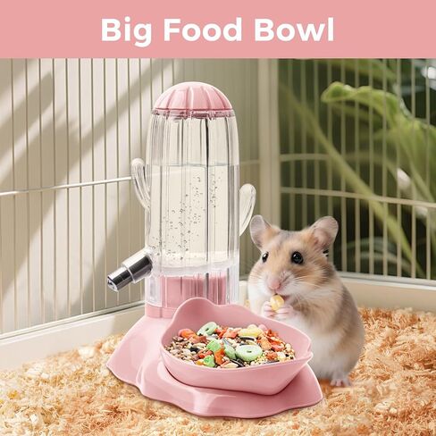 VANNON 2 in 1 Hamster Feeder Small Animal Water Bottle & Food Bowl Water Dispenser & Food Dish Bowl for Hamster, Small Mice, Rat, Gerbil, 4.6oz/130ml, BPA Free, Blue in Saudi Arabia