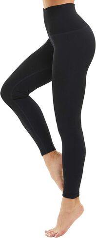 DINNAPE Thick Fleece Lined Warm Leggings for Women High Waisted Tummy Control Leggings Winter Seamless Slimming Leggings in Kuwait