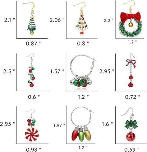 20 Pairs Christmas Stud Earrings for Girls Christmas Earrings for Women Cute Holiday Earrings Christmas Tree Bow Santa Elk Snowman Candy Stud Earrings Set Christmas Jewelry Gifts for Holiday in Kuwait