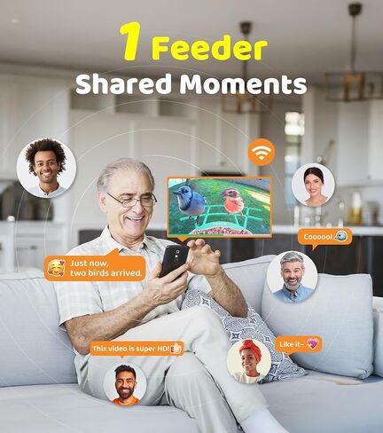 جهاز تغذية الطيور الذكي من HIXX مع كاميرا، تحديد الطيور بالذكاء الاصطناعي والتقاط تلقائي، كاميرا حية بدقة 2K HD لمشاهدة الطيور مع رؤية ليلية ملونة لهدايا محبي الطيور (أخضر الغابة) in Kuwait