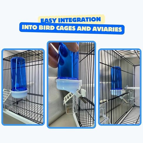 2GR Bird Drinker Revolution Siphon 2 Pcs – Transparent Bird Waterer for Cage, Water Dispenser for Canaries and Small to Medium-Sized Birds, Durable Siphon Design 6.7oz in Kuwait