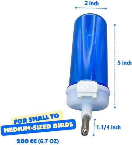 2GR Bird Drinker Revolution Siphon 2 Pcs – Transparent Bird Waterer for Cage, Water Dispenser for Canaries and Small to Medium-Sized Birds, Durable Siphon Design 6.7oz in Kuwait