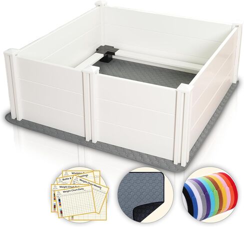 2 Room Whelping Box for Dogs, Perfect for 2-6 Puppies’ Growth Period, White in Saudi Arabia