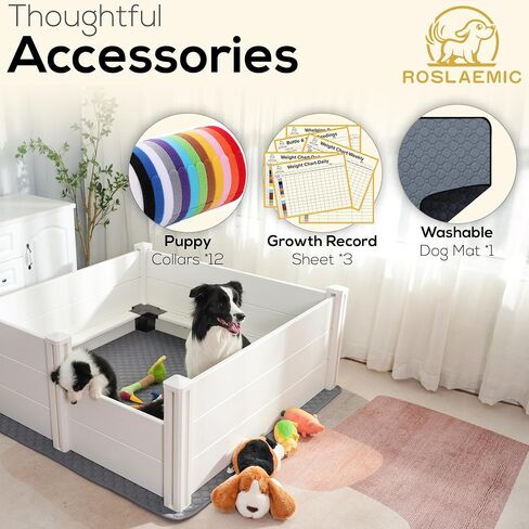 2 Room Whelping Box for Dogs, Perfect for 2-6 Puppies’ Growth Period, White in Saudi Arabia