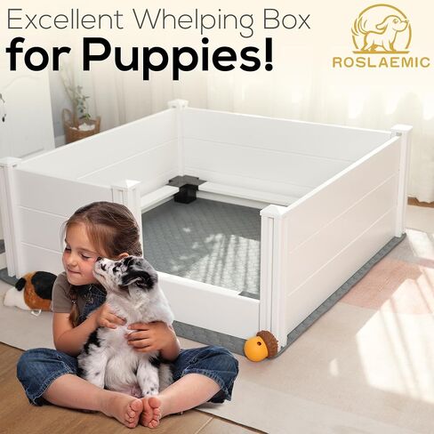 2 Room Whelping Box for Dogs, Perfect for 2-6 Puppies’ Growth Period, White in Saudi Arabia