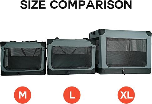 Ashfield & Harkness: Collapsible Soft Dog Crate - 30" - Gray, Sherpa Lined Mat, Durable Mesh Windows, Portable Foldable Pet Kennel, Indoor & Outdoor in Saudi Arabia