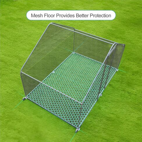 PETS TUFF Chicken Chalet - Chicken Coop for Chickens, Ducks, Rabbits & More - Predator-Resistant, Strong Wire with Mesh Bottom - Wheels for Easy Moving - Wind & Snow Durable Chicken Pen - 124"x81"x79" in Saudi Arabia