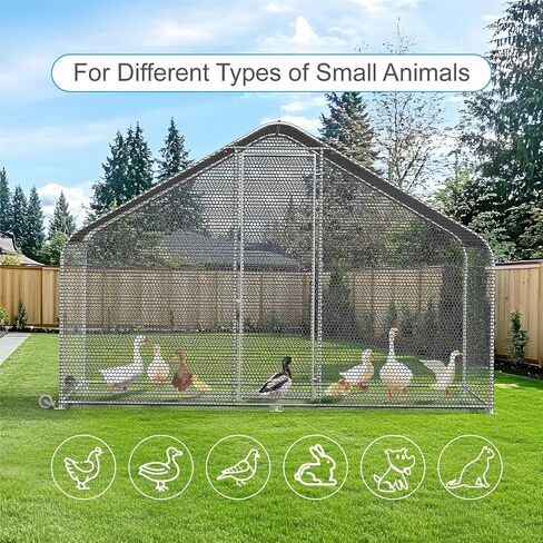 PETS TUFF Chicken Chalet - Chicken Coop for Chickens, Ducks, Rabbits & More - Predator-Resistant, Strong Wire with Mesh Bottom - Wheels for Easy Moving - Wind & Snow Durable Chicken Pen - 124"x81"x79" in Saudi Arabia