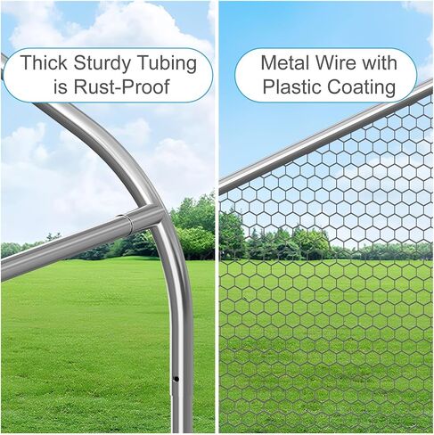 PETS TUFF Chicken Chalet - Chicken Coop for Chickens, Ducks, Rabbits & More - Predator-Resistant, Strong Wire with Mesh Bottom - Wheels for Easy Moving - Wind & Snow Durable Chicken Pen - 124"x81"x79" in Saudi Arabia