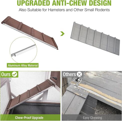 قفص أرنب Gutinneen مكون من طابقين مع منحدر مقاوم للمضغ وصواني مانعة للتسرب - قفص أرنب خشبي داخلي/خارجي 39.3 بوصة مع عجلات للأرانب وخنازير غينيا in Kuwait