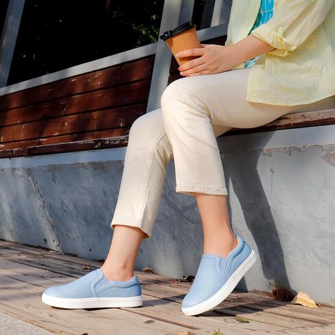 STQ Wide Toe Box Slip On Shoes for Women | Business Casual Shoes for Women Trendy Fashion Sneakers Lightweight Loafers Shoes in Kuwait