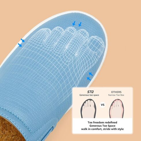 STQ Wide Toe Box Slip On Shoes for Women | Business Casual Shoes for Women Trendy Fashion Sneakers Lightweight Loafers Shoes in Kuwait