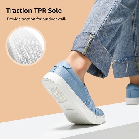 STQ Wide Toe Box Slip On Shoes for Women | Business Casual Shoes for Women Trendy Fashion Sneakers Lightweight Loafers Shoes in Kuwait