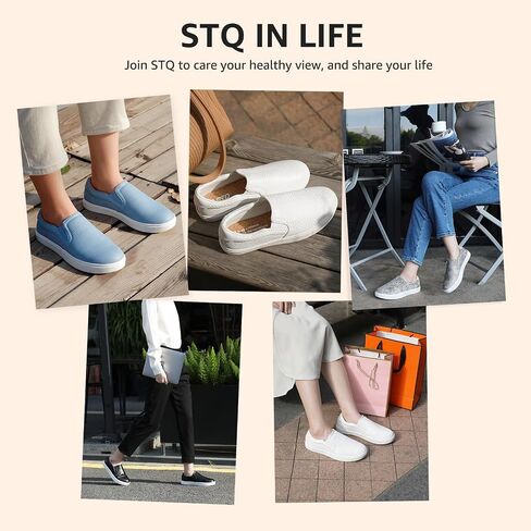 STQ Wide Toe Box Slip On Shoes for Women | Business Casual Shoes for Women Trendy Fashion Sneakers Lightweight Loafers Shoes in Kuwait