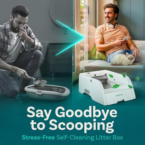صندوق فضلات القطط ذاتي التنظيف مع مستشعرات أمان تلقائية للقطط المتعددة - صندوق فضلات القطط التلقائي ذاتي التنظيف - مغطى بإزالة الروائح الكريهة - تحكم ذكي في التطبيق - متوافق مع جميع شبكات WiFi - روبوت كهربائي in Kuwait