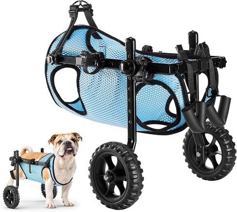 VEVOR Dog Wheelchair for Back Legs, Lightweight 2 Wheels Pet Wheelchair, Height, Width & Length Adjustable, Dog Cart with Shock-Absorbing Wheels, for Injured, Disabled Dogs in Saudi Arabia
