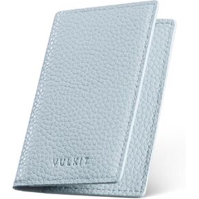 VULKIT Leather Business Card Holder 2 Sided Slim Business Name Card Organizer for Men or Women, Up to hold 20 cards(Vintage Black) in Saudi Arabia