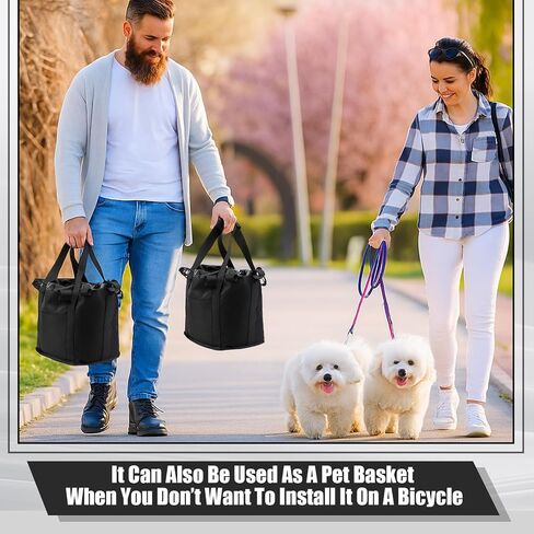 11lbs Dog Bike Basket with Sun Shade Removable Small Pet Cat Dog Carrier Quick Release Bicycle Handlebar Front Basket Detachable Cycling Picnic Bag for Commuting Shopping Camping in Saudi Arabia