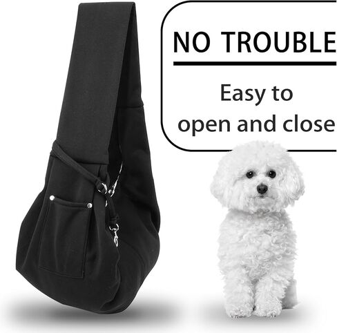 Small Dog Sling Carrier, Puppy Carrier for 3-10 lbs pet, Dog Purse Pouch Satchel, Adjust Travel Hand-Free Safe Bag Suitable for Puppies (Black) in Saudi Arabia