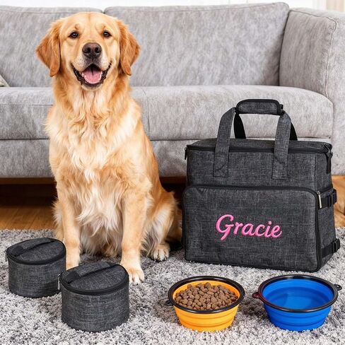 Customized Dog Travel Bag - You Name It and We Make It, Your Own Personalized Pet Travel Bag, Make It Special for You and Your Pet. (Dark Grey) in Saudi Arabia