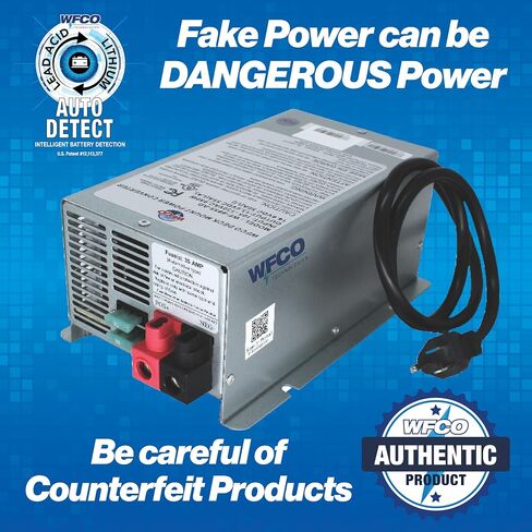 WFCO Arterra WF-9845-AD-CB محول/شاحن - مثبت على سطح السفينة - مخرج تيار مستمر 45 أمبير (سلك طاقة تيار متردد 15 أمبير)، رمادي in Kuwait