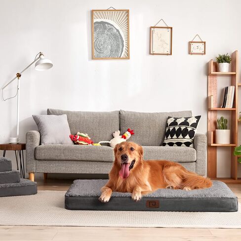 EHEYCIGA Orthopedic XL Dog Beds for Extra Large Dogs with Removable Washable Cover for Crate, Grey, 41x27 in Kuwait