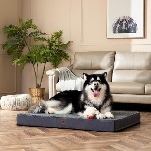 EHEYCIGA Orthopedic XL Dog Beds for Extra Large Dogs with Removable Washable Cover for Crate, Grey, 41x27 in Kuwait