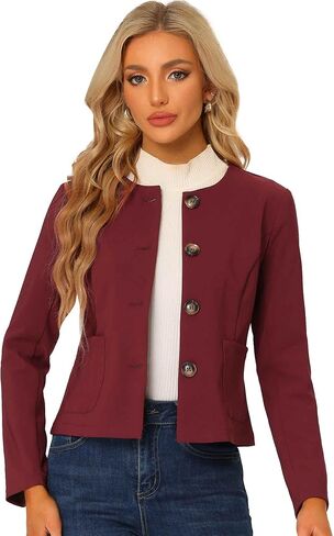 Allegra K Women's Fall Casual Jacket Elegant Button Front Work Office Blazer in Saudi Arabia