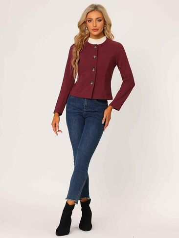 Allegra K Women's Fall Casual Jacket Elegant Button Front Work Office Blazer in Saudi Arabia
