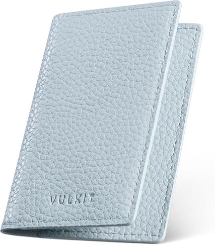 VULKIT Leather Business Card Holder 2 Sided Slim Business Name Card Organizer for Men or Women, Up to hold 20 cards(Vintage Black) in Kuwait