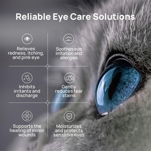 جل عين الكلب من HICC PET، علاج عدوى عين الكلب الموصى به من قبل الطبيب البيطري، غسول قطرات عين القط، يهدئ التهيج، يرطب العيون الجافة، مرهم قطرات عين الحيوانات الأليفة بديل للكلاب والقطط والخيول. 2 أونصة سائلة in Kuwait